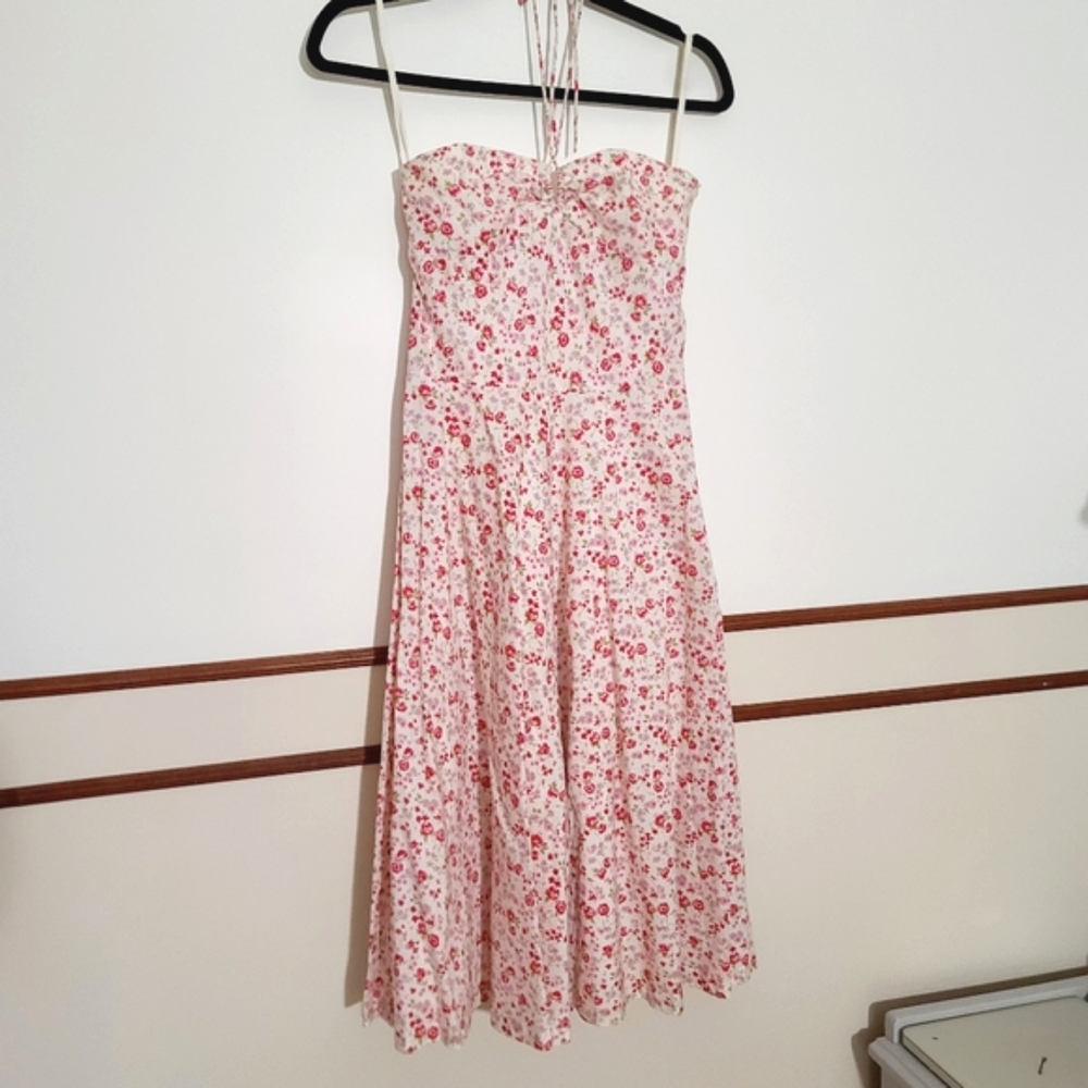 Ralph Lauren Floral Vintage Midi Strapless Dress